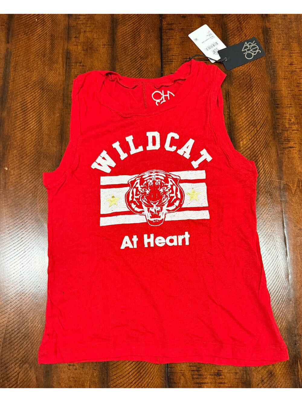 Chaser Wildcat At Heart Tiger Graphic Muscle Tank Cardinal NWT Medium
